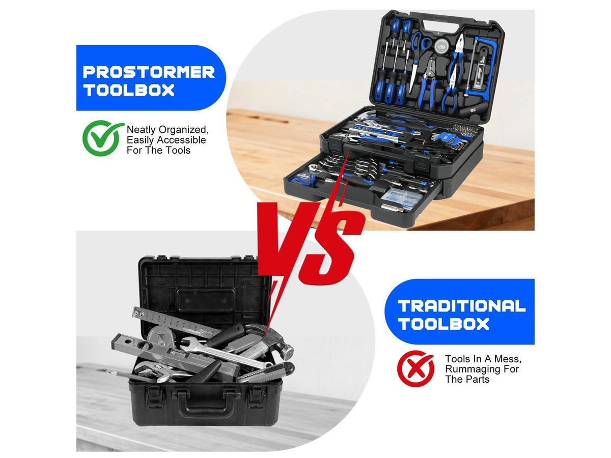 269-Piece Tool Set, Complete Tool Kit for Home, Auto and Mechanics Repair, General Household Hand Tool Box with Drawer for Men & Women (Blue)