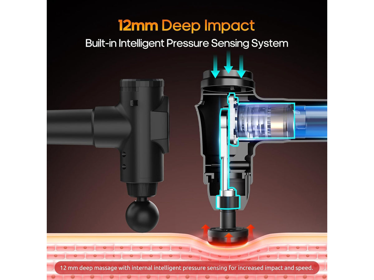 Massage Gun with Heat Massager Deep Tissue Muscle Massager Gifts for Men | Back Massager for Pain Relief Percussion Handheld Massager FSA Eligible HSA Birthday Gifts for Him Silent Carrying case
