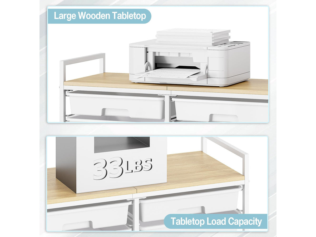 12 Drawers Rolling Storage Cart with Wooden Top for Classroom,White | Teacher Cart Craft Art Supply Organizer, Utility Cart with Lockable Wheels for Home Household Essentials, Office Organization