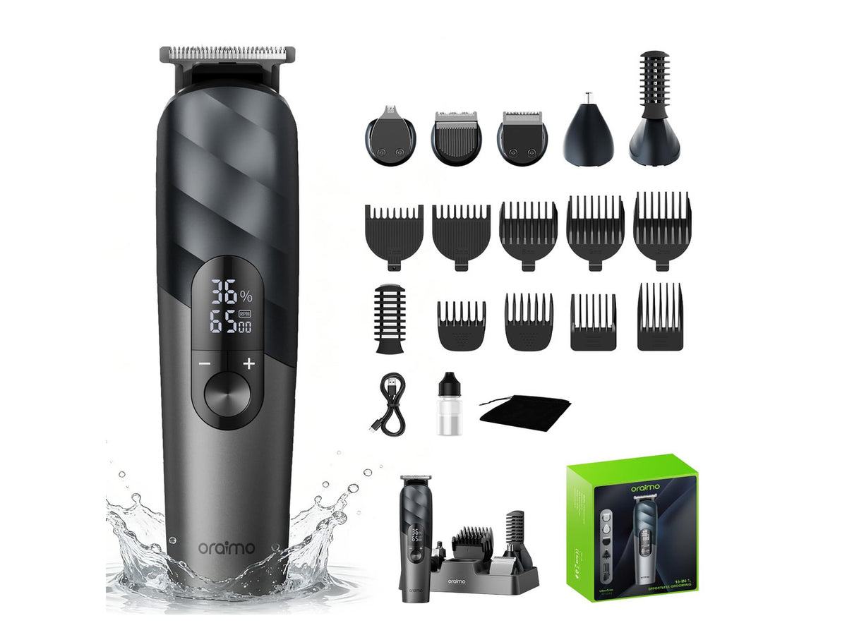 All-in-One Grooming Kit for Men, Electric Cordless Trimmer | IPX7 Waterproof Hair Clipper, Beard Trimmer, Nose Ear Trimmer, Body Shaver, 3-Speed Settings, Facial & Body Grooming Kit