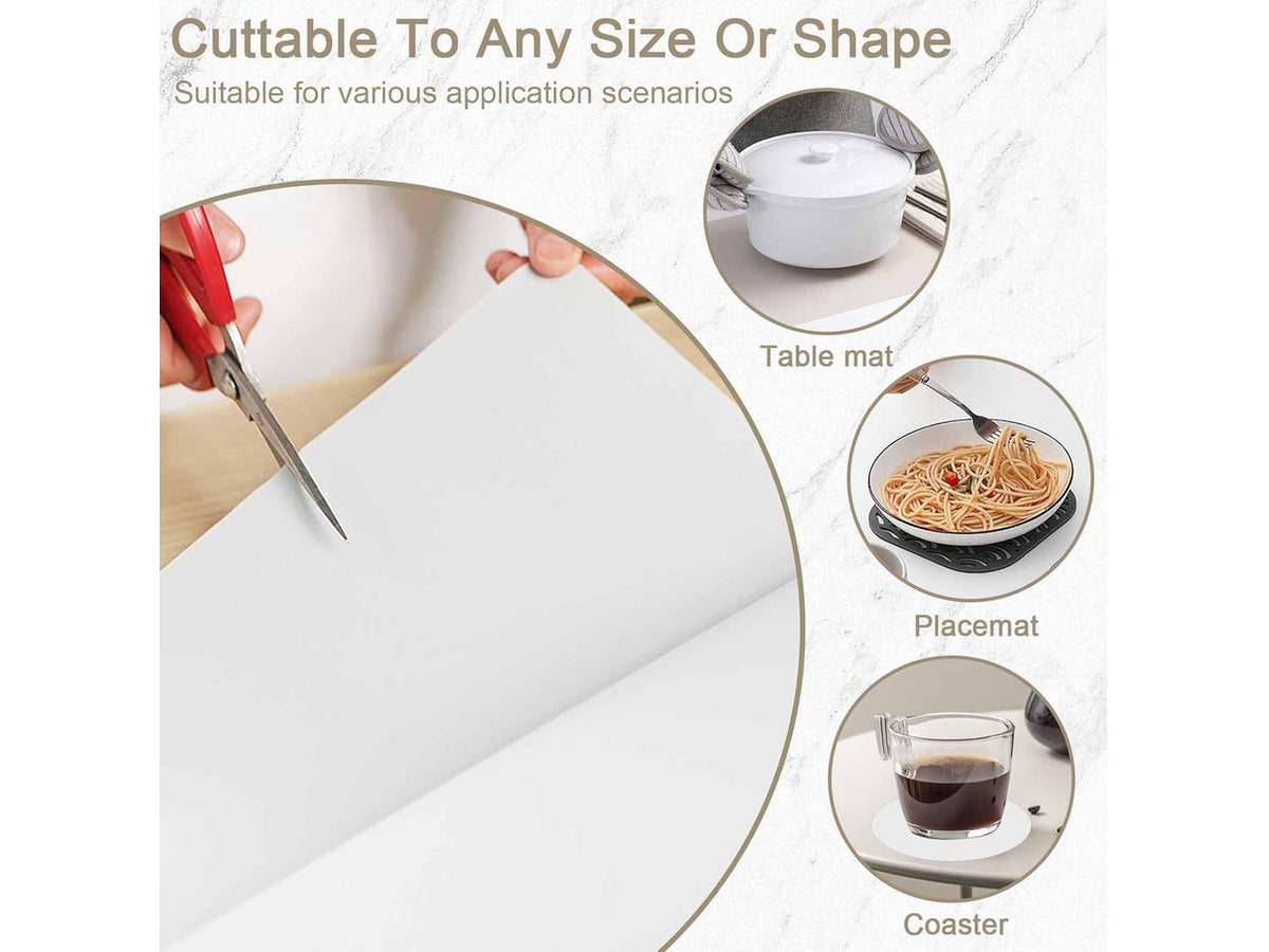48''x32''(120cmx80cm) Silicone Kitchen Counter Mat, Extra Large Heat Resistant Non-Slip Countertop Protector, Waterproof Multipurpose Mat for Kitchen Island, Black