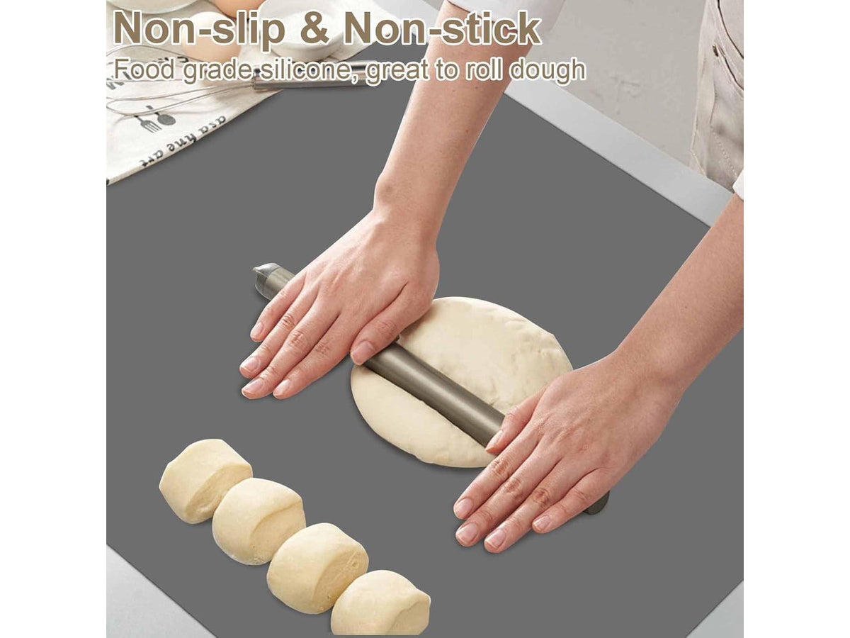 48''x32''(120cmx80cm) Silicone Kitchen Counter Mat, Extra Large Heat Resistant Non-Slip Countertop Protector, Waterproof Multipurpose Mat for Kitchen Island, Black
