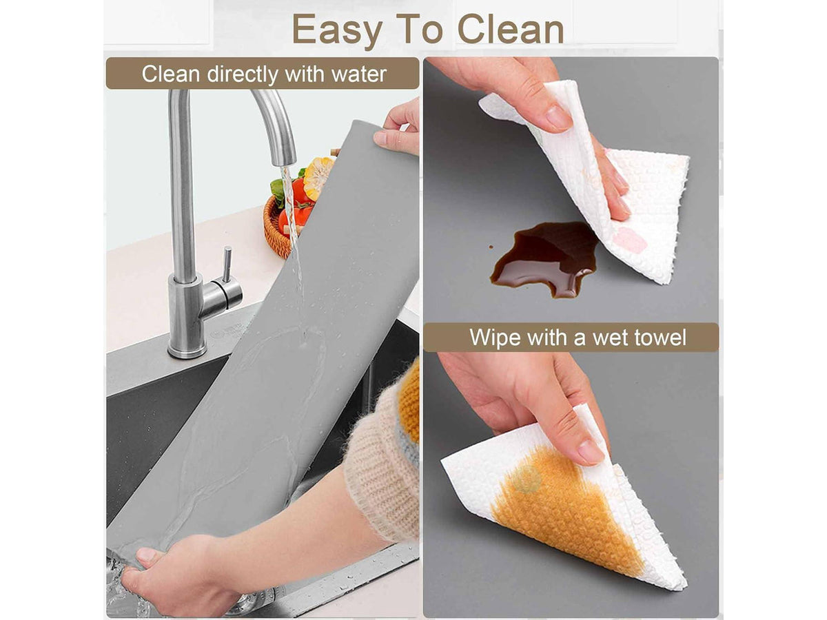 48''x32''(120cmx80cm) Silicone Kitchen Counter Mat, Extra Large Heat Resistant Non-Slip Countertop Protector, Waterproof Multipurpose Mat for Kitchen Island, Black