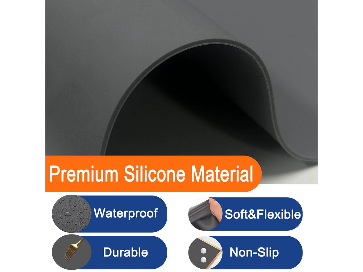 2Pack Large Silicone Mats for Kitchen Counter, 48''x24''(120cmx60cm) Heat Resistant Mat for Kitchen Island, Waterproof Multipurpose Countertop Protector, Semitransparent