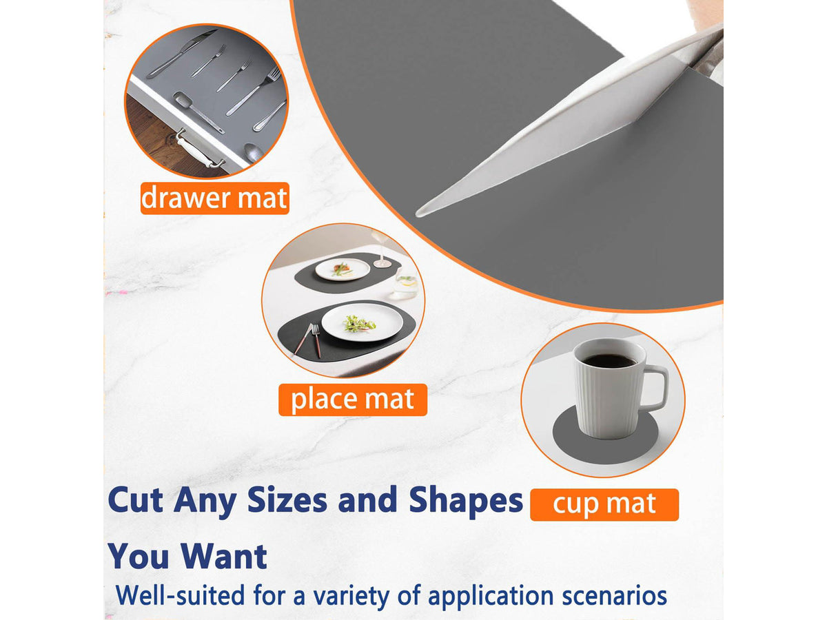 2Pack Large Silicone Mats for Kitchen Counter, 48''x24''(120cmx60cm) Heat Resistant Mat for Kitchen Island, Waterproof Multipurpose Countertop Protector, Semitransparent
