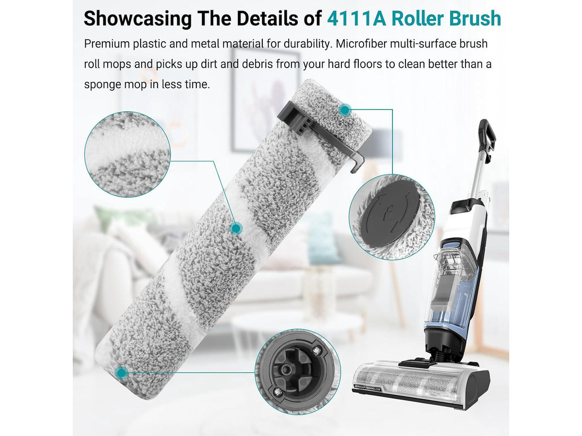 4111A Replacement Brushes and Filters for Bissell CrossWave Edge, Multi-Surface Hard Floor Cleaner Wet Dry Vacuum with Zero-Gap Edge Technology, 2 Pack Brushes and 2 Pack Filters