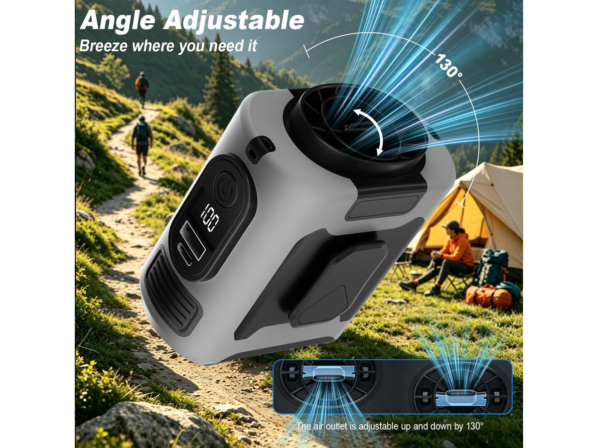 10000mAh Portable Waist Fan Clip on, Personal Cooling for Outdoor