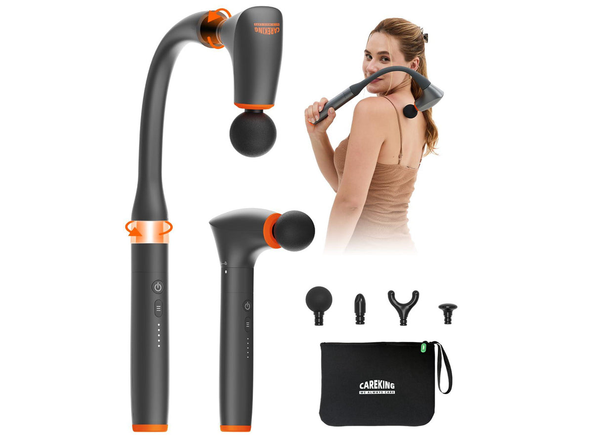 2-in-1 Detachable Massage Gun Deep Tissue With Extension Long Handle, Back & Neck Massager For Pain Relief, Portable Muscle Massager For Shoulder, Leg, Home Office Gym Use, Best Gift, FSH-HSA-Eligible