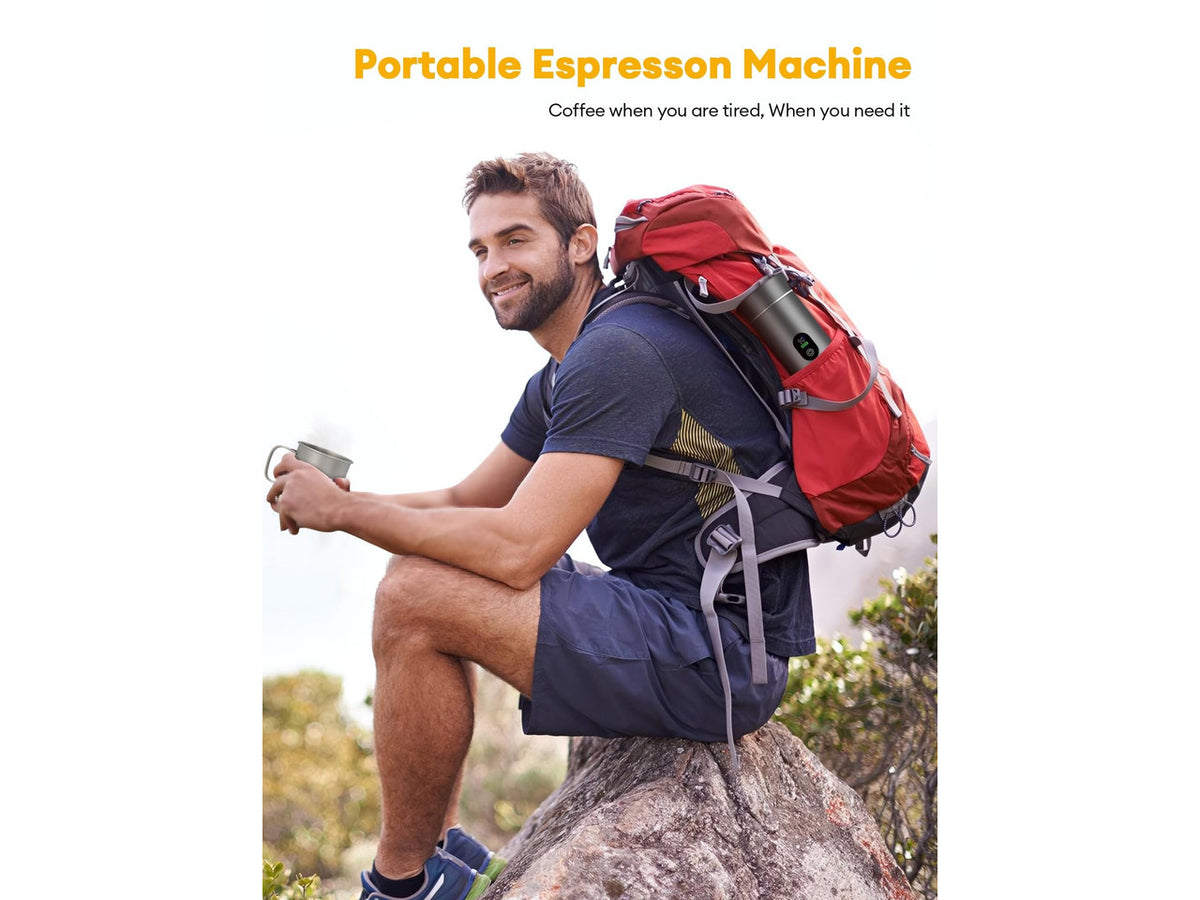3-in-1 Portable Espresso Machine, 20 Bar Coffee Maker with LED Display | Real-Time Temp&Battery Indicator,Portable Coffee Maker Compatible with Ground Coffee & Capsules, for Travel,Home & Office