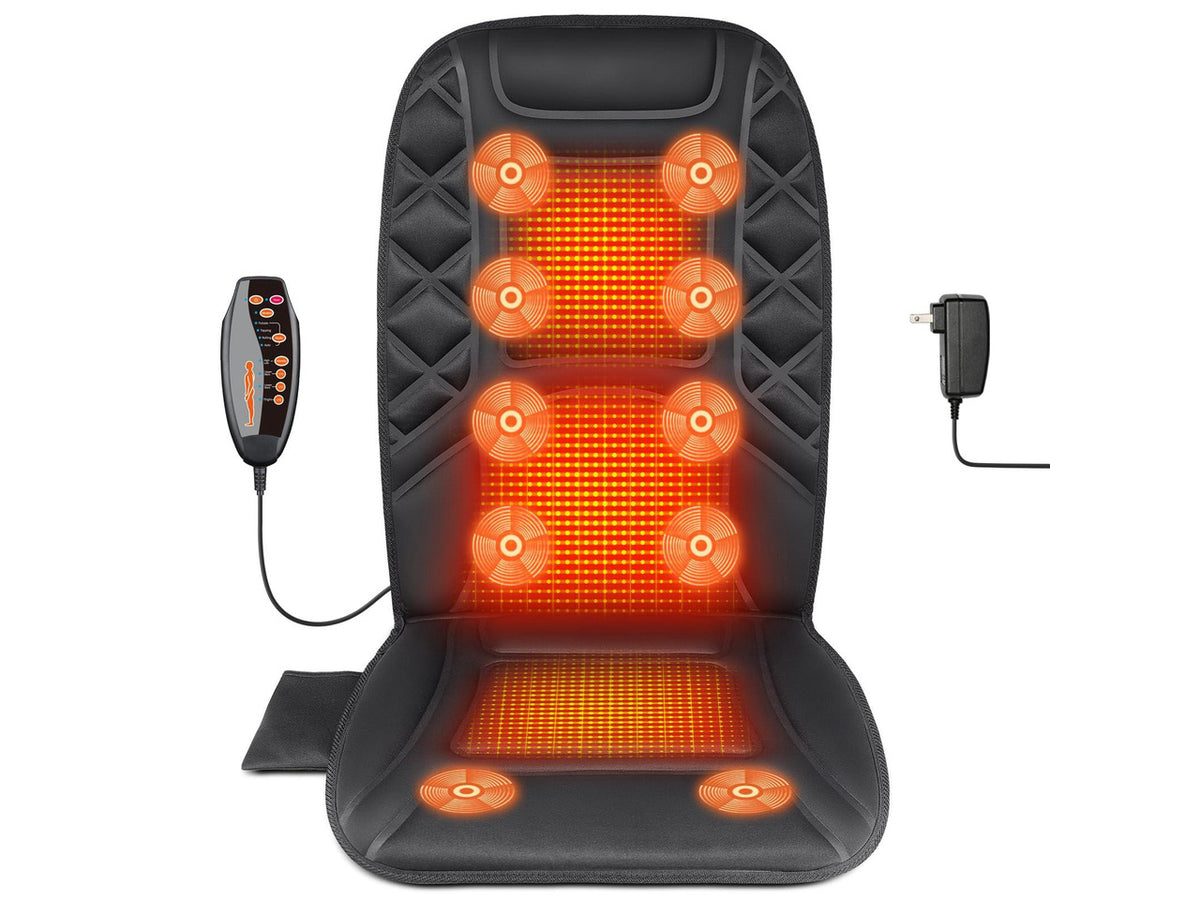 10 Vibrating Massage Nodes Back Massager Chair Pad for Pain Relief