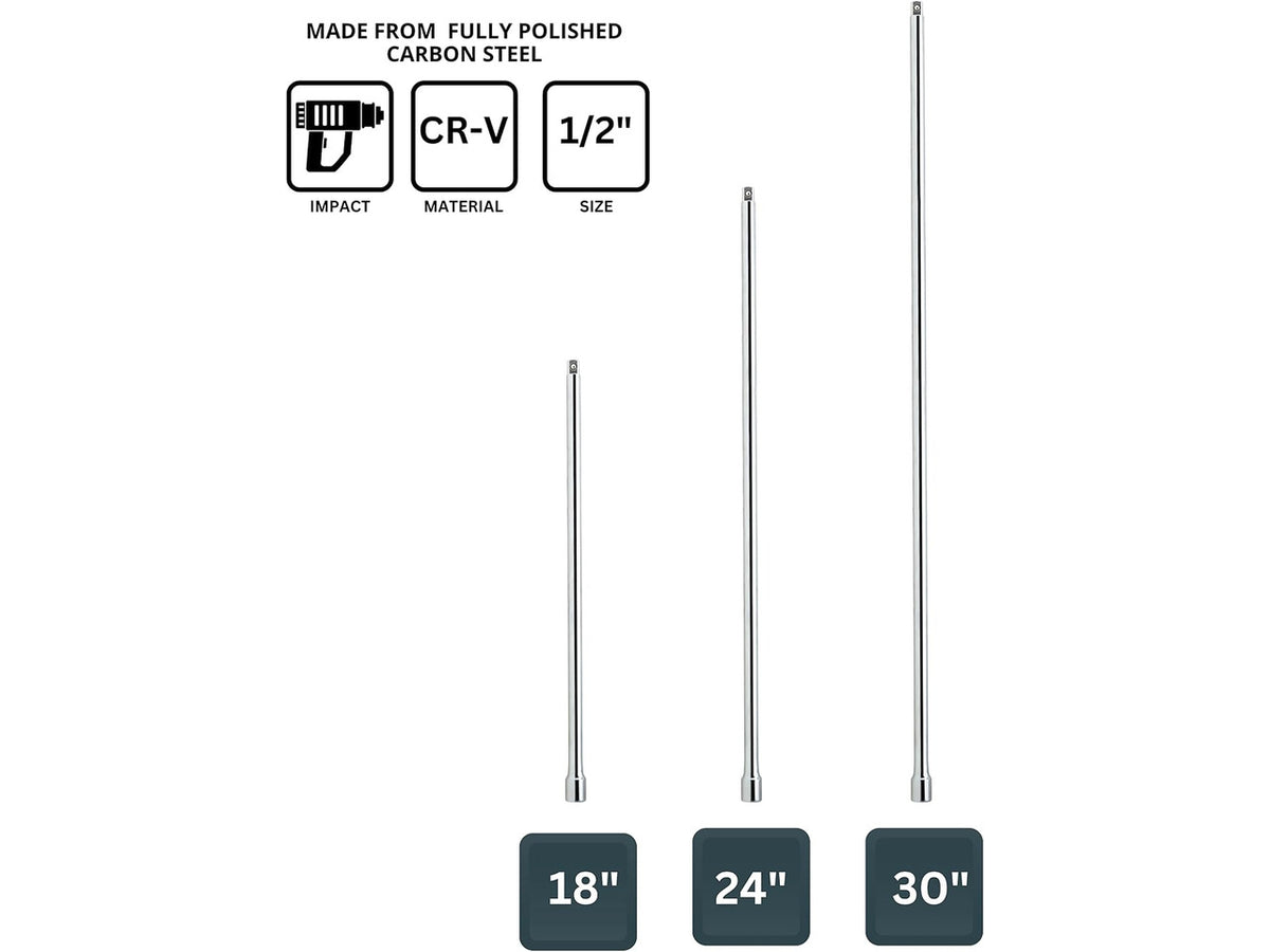 1/2" Drive Long Reach Extension Bar Set 00216L