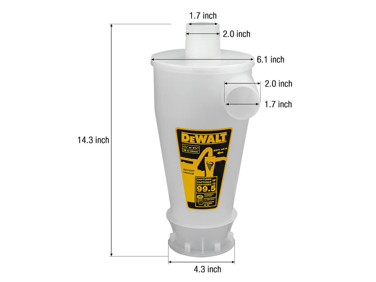 6 Gallon Dust Separator for Wet/Dry Shop Vacuums,DXVCS002