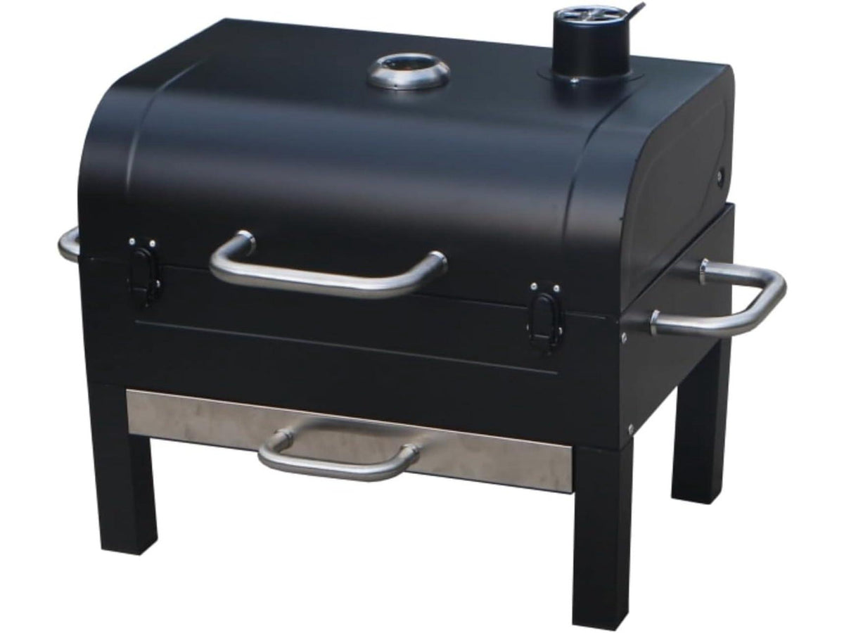 18-Inch Portable Tabletop Charcoal BBQ Grill, 2-Tiered with Side Handles & Lid, Compact Grill & Smoker for Picnic, Tailgate & Outdoor Cooking