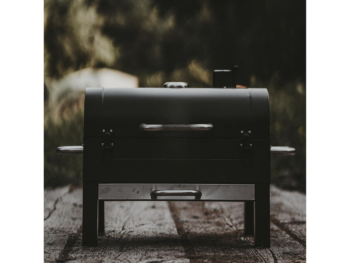 18-Inch Portable Tabletop Charcoal BBQ Grill, 2-Tiered with Side Handles & Lid, Compact Grill & Smoker for Picnic, Tailgate & Outdoor Cooking