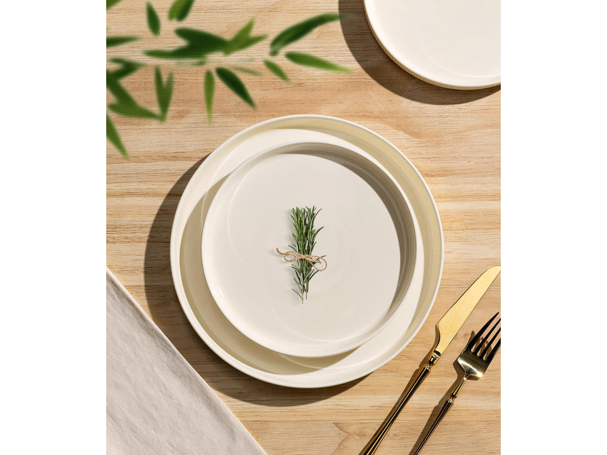 12-Piece Ceramic Dinnerware Set for 4, Double Reactive Glaze Plates and Bowls Set, High Temperature Fired Durable Tableware, Stackable Design, Oven Microwave Dishwasher Safe Rustic Home Dining Dishes