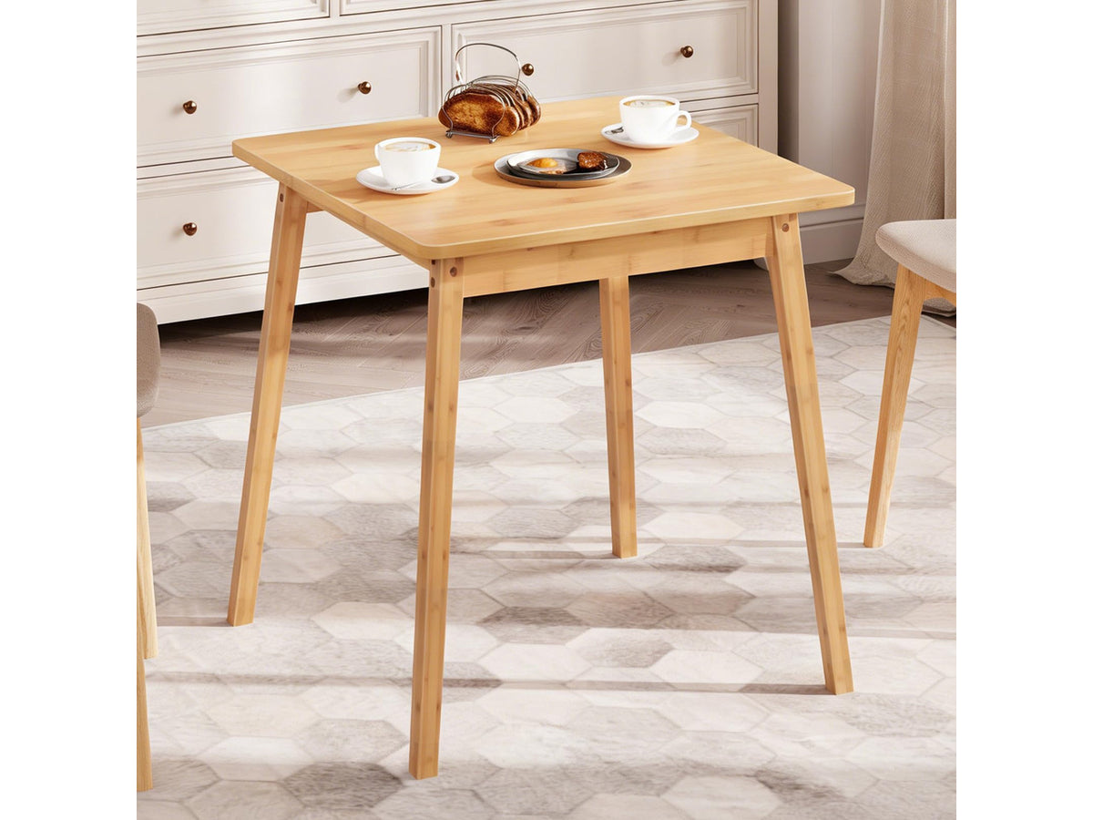Bamboo Dining Table, Square Dining Table for 2, 27.6" Kitchen Table for Small Space, Writing Table, Easy to Assemble, for Dining Room, Living Room, Office, Kitchen, Natural YL70CZ01G1