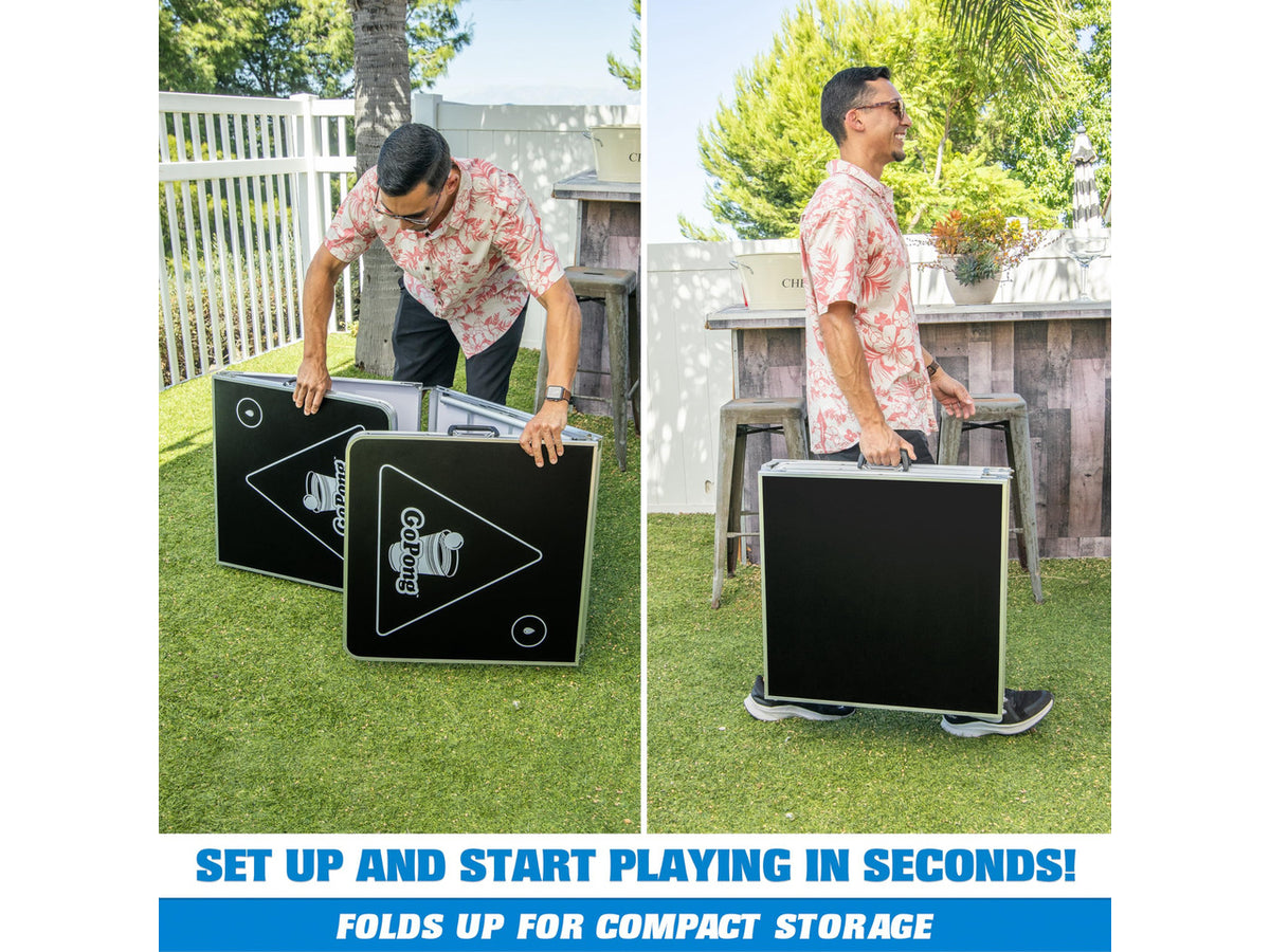8 Foot Portable Beer Pong / Tailgate Tables (Black, Football, American Flag, or Custom Dry Erase)