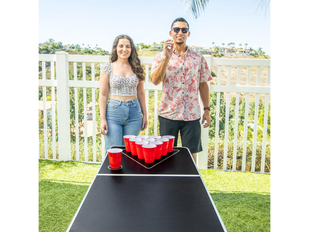 8 Foot Portable Beer Pong / Tailgate Tables (Black, Football, American Flag, or Custom Dry Erase)