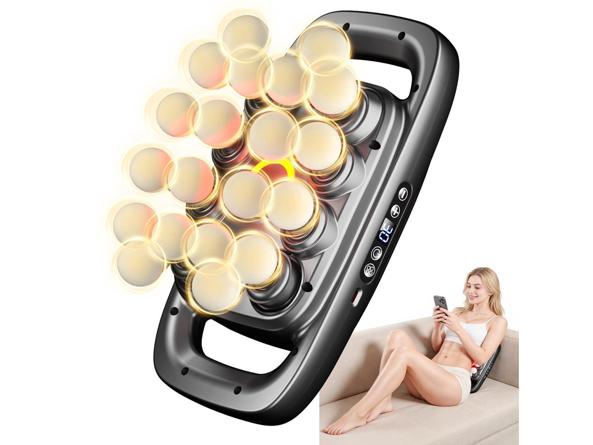 20-Head Deep Tissue Massage Gun, Quiet Percussion Back & Neck Massager with 3 Modes & 30 Intensity Levels, Handheld Muscle Massager for Shoulders, Legs, Waist & Full Body Pain Relief
