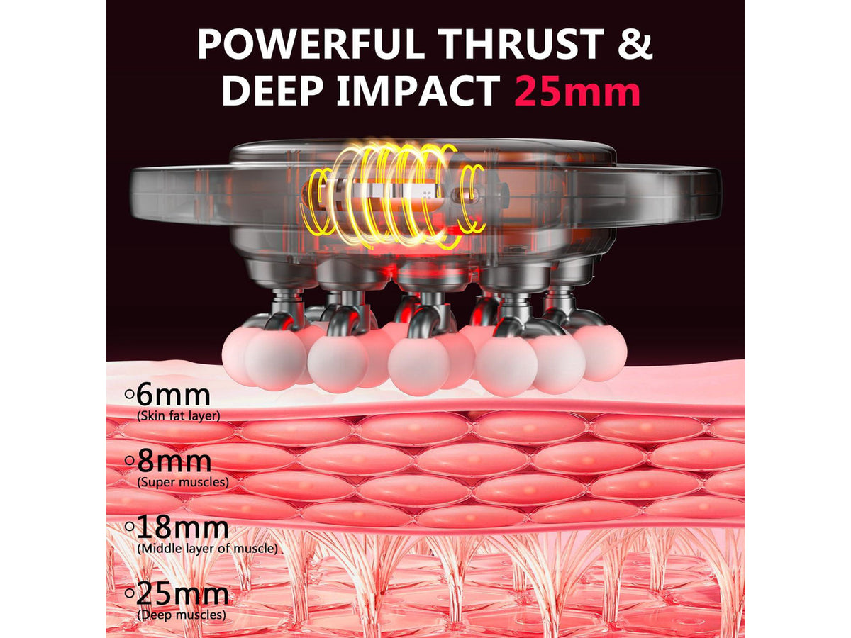 20-Head Deep Tissue Massage Gun, Quiet Percussion Back & Neck Massager with 3 Modes & 30 Intensity Levels, Handheld Muscle Massager for Shoulders, Legs, Waist & Full Body Pain Relief