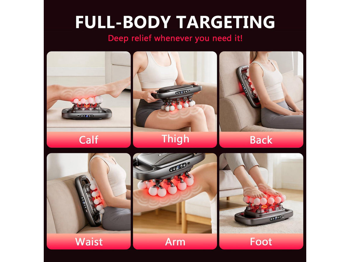 20-Head Deep Tissue Massage Gun, Quiet Percussion Back & Neck Massager with 3 Modes & 30 Intensity Levels, Handheld Muscle Massager for Shoulders, Legs, Waist & Full Body Pain Relief