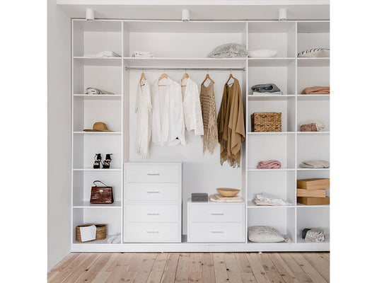 Stackable Storage Drawers Closet Organizers and Storage Fabric White 2 Drawer Dresser for Bedroom 2 Packs Modern