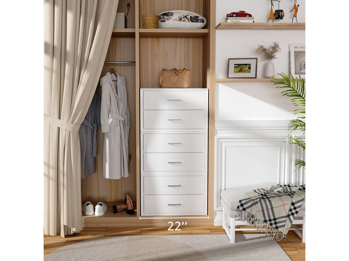 Stackable Storage Drawers Closet Organizers and Storage Fabric White 2 Drawer Dresser for Bedroom 2 Packs Modern