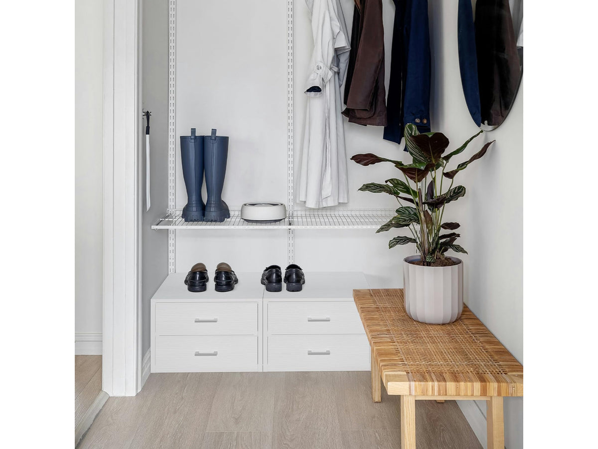 Stackable Storage Drawers Closet Organizers and Storage Fabric White 2 Drawer Dresser for Bedroom 2 Packs Modern