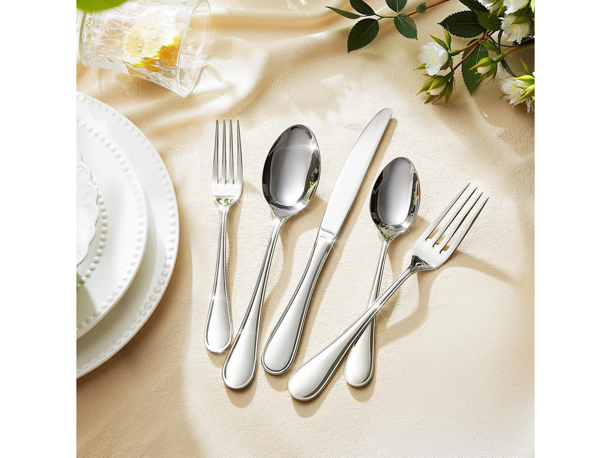 18/10 Stainless Steel Silverware Set for 4, 20 Piece Teardrop Flatware Set
