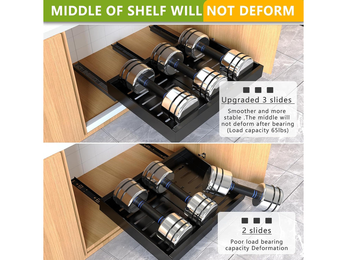 2 Pack Pull Out Cabinet Organizer,21" Deep Slide Out Drawer Organizers,No Drill Pull Out Drawers Adhesive with Nano Compatible Framed Cabinets Shelves for Kitchen Pantry Adjustable Width
