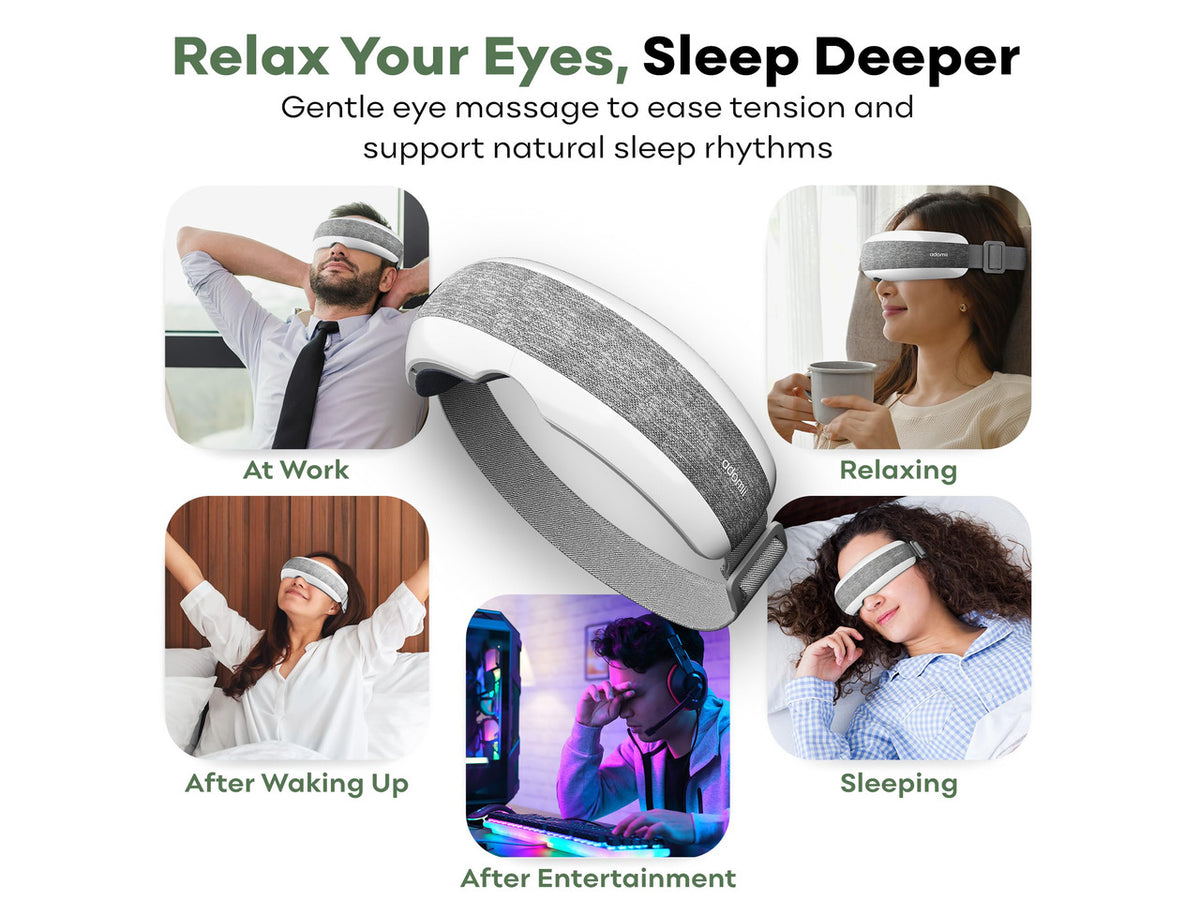 Heated Eye Massager, Bluetooth, Migraine & Dry Eye Relief, Cordless | eye mask massager with heat, stream music wirelessly & for eye strain, headaches, dry eyes, sinus pressure & sleep