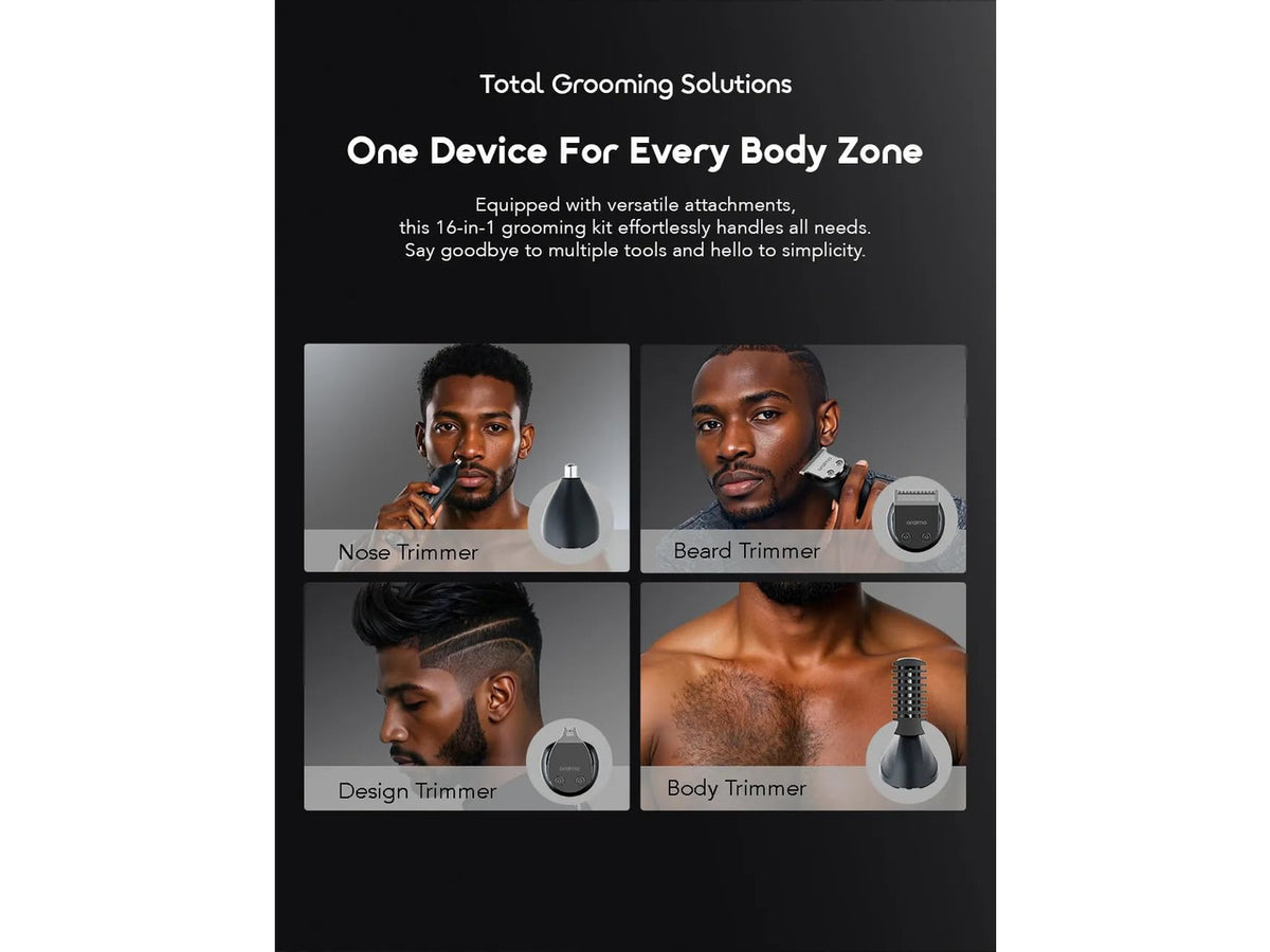 All-in-One Grooming Kit for Men, Electric Cordless Trimmer | IPX7 Waterproof Hair Clipper, Beard Trimmer, Nose Ear Trimmer, Body Shaver, 3-Speed Settings, Facial & Body Grooming Kit