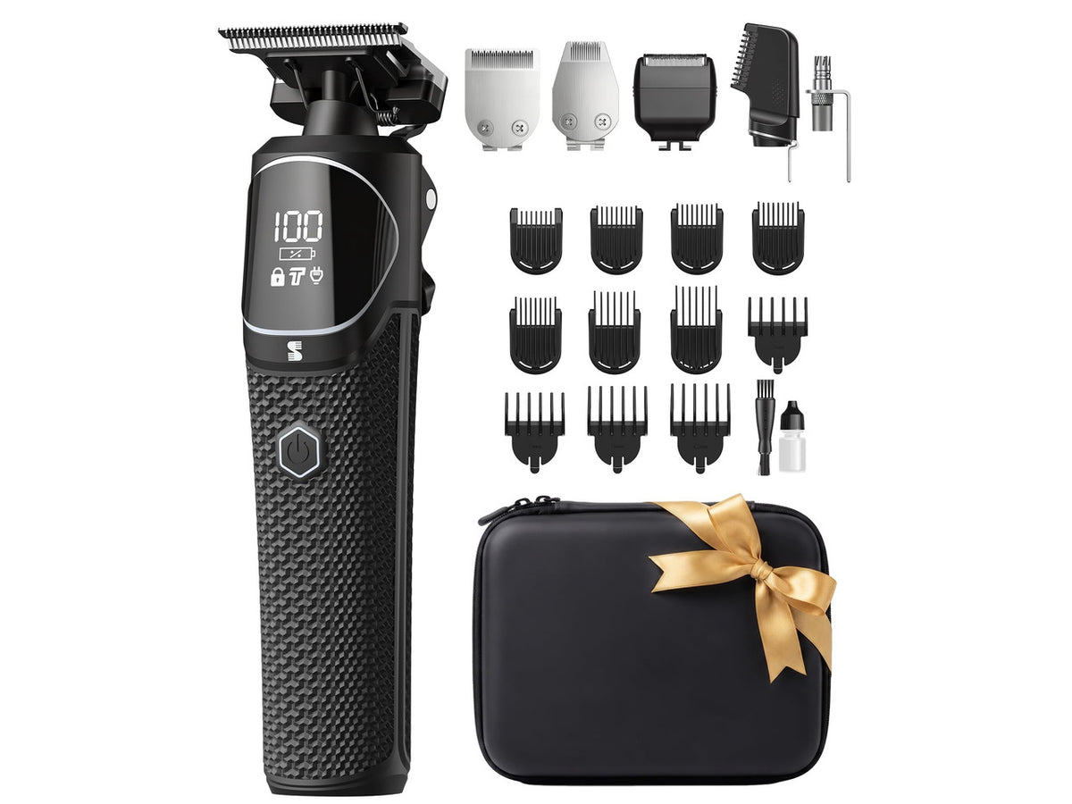 All-in-One Beard Trimmer for Men, Electric Shaver & Grooming Kit | Men's Electric Razor, Mustache, Nose and Body Hair, 11 Guide Combs, 7500 RPM Motor, Waterproof Wet/Dry Use, 270-Min Runtime