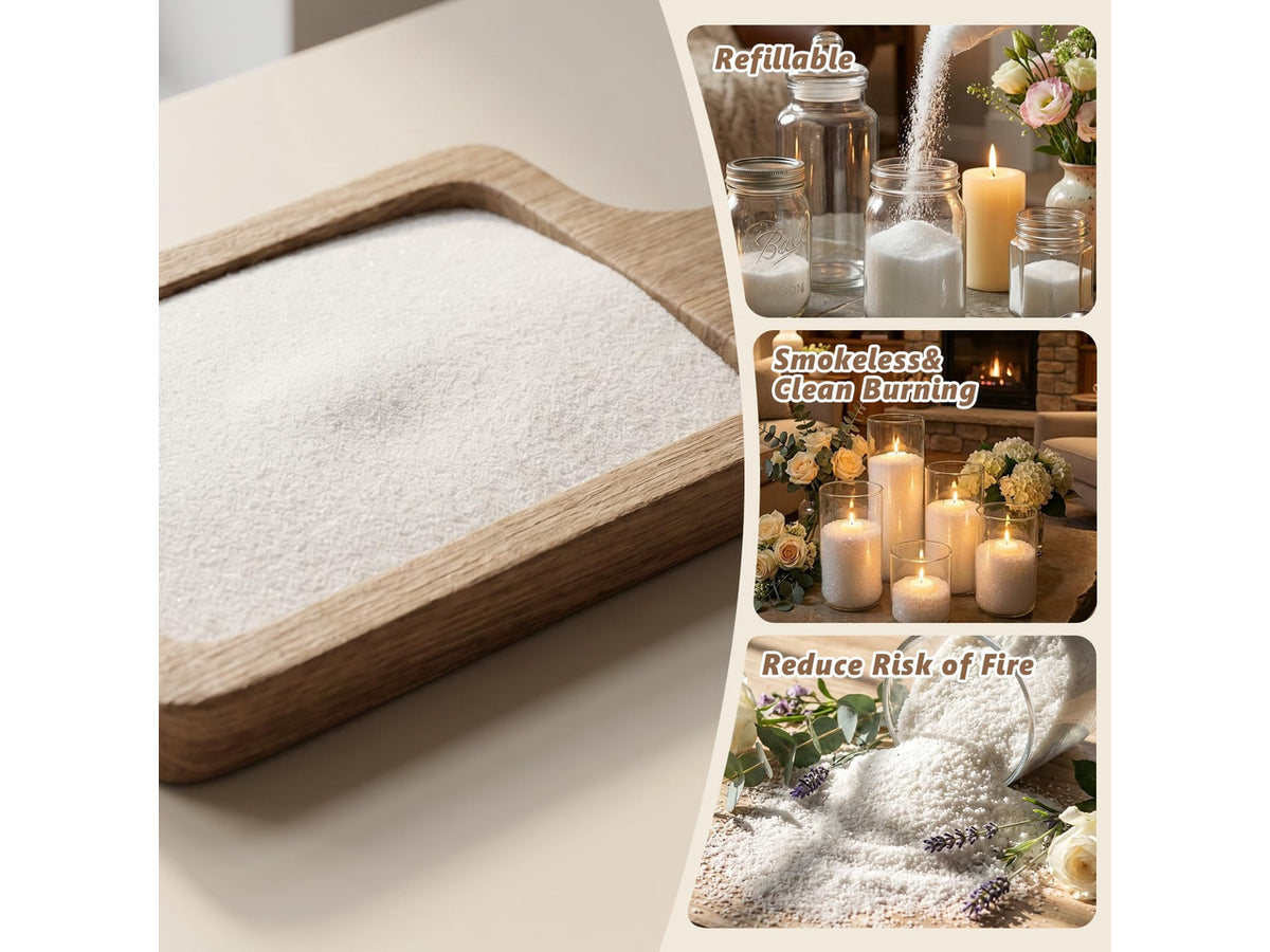 SAEUYVB 10 lbs White Natural Pearled Candle Sand Kit | Refillable DIY Candle Making Kit with 8 Scents,50 Wicks,Ideal DIY Craft Gift Decoration for Birthdays, Christmas,Weddings