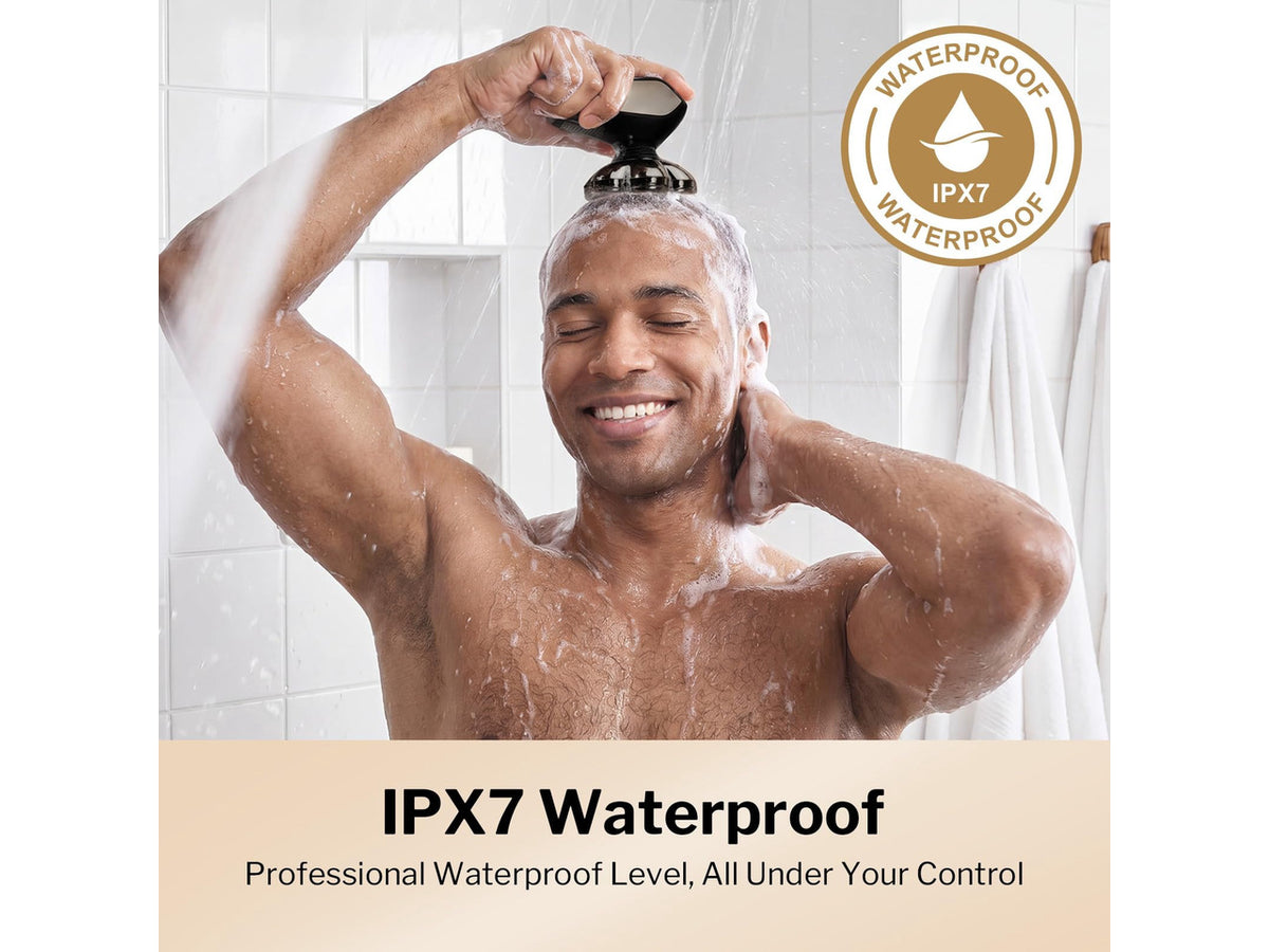 5-in-1 Electric Razor with 7D Floating Blades - IPX7 Waterproof Grooming Kit, Detachable Magnetic Head, 90-Min Wet Dry