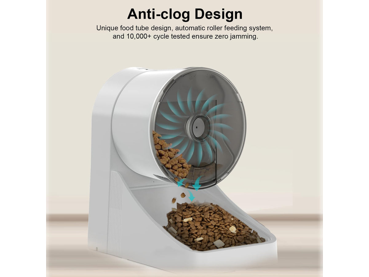 3L Automatic Cat Feeder, White, Basic Version | For Cats and Small Dogs, Dry Food Dispenser, 3-4 Meals per Day, Programmable Portion Control