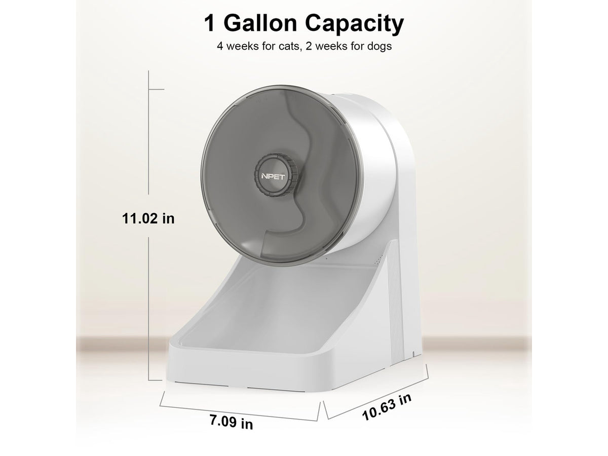 3L Automatic Cat Feeder, White, Basic Version | For Cats and Small Dogs, Dry Food Dispenser, 3-4 Meals per Day, Programmable Portion Control