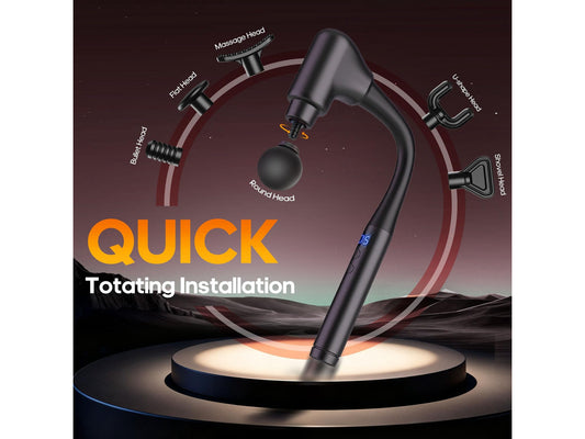 Massage Gun Extension Handle Massager Christmas Birthday Gifts | Back Massager Deep Tissue Muscle Massager Portable Percussion Massage Gun 10 Speeds & 6 Massage Heads Body Carrying Case