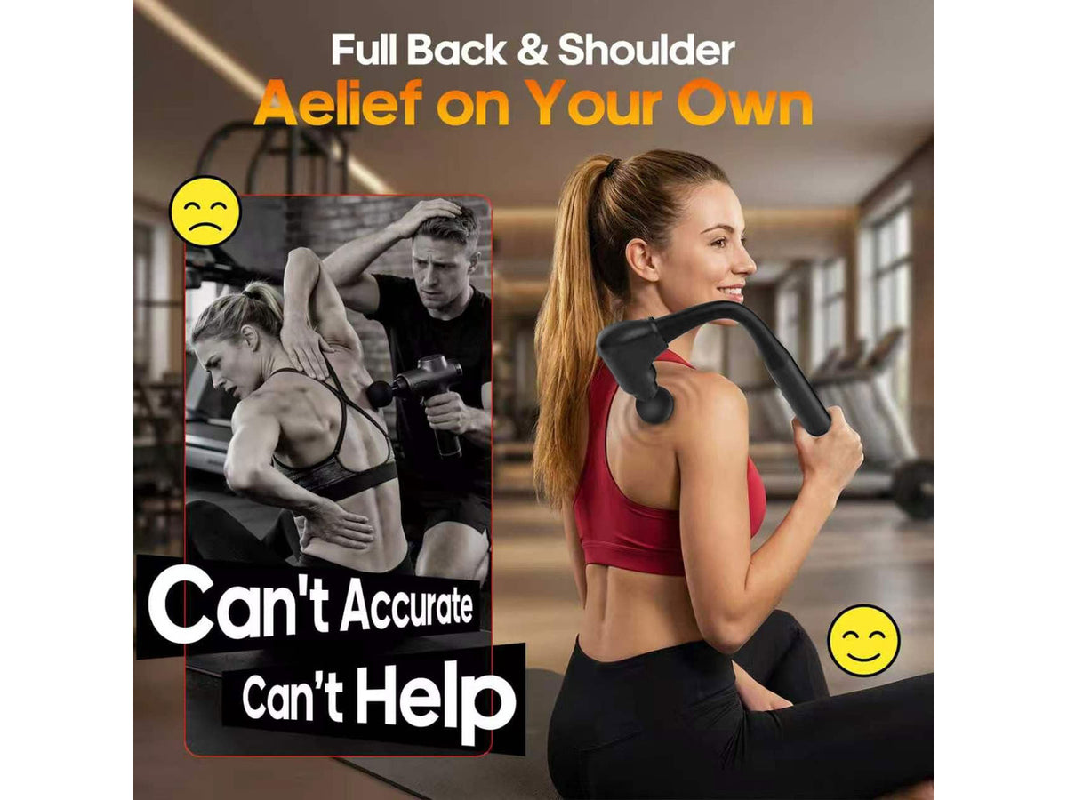 Massage Gun Extension Handle Massager Christmas Birthday Gifts | Back Massager Deep Tissue Muscle Massager Portable Percussion Massage Gun 10 Speeds & 6 Massage Heads Body Carrying Case