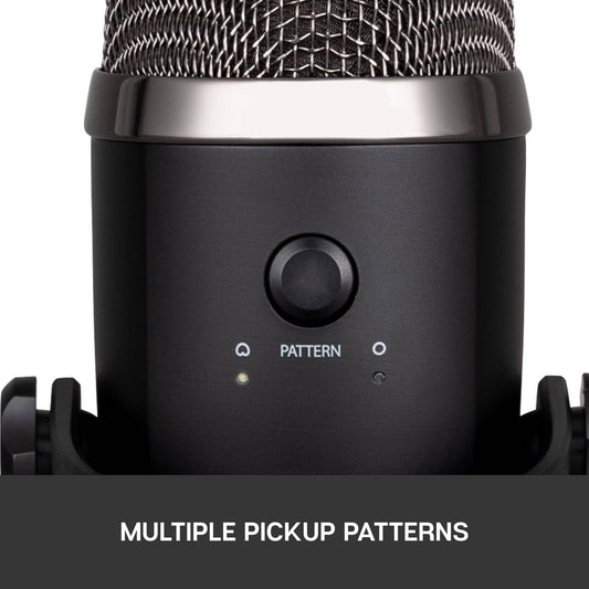 Blue Yeti Nano Premium USB Microphone - Black: Condenser, Cardioid & Omnidirectional