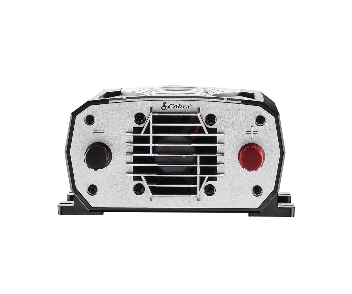 Cobra® 2-AC Outlet and 2-USB Port 500-Continuous-Watt Vehicle Power Inverter with 12-Volt Adapter Cord and Battery Power Cables, CPI500W