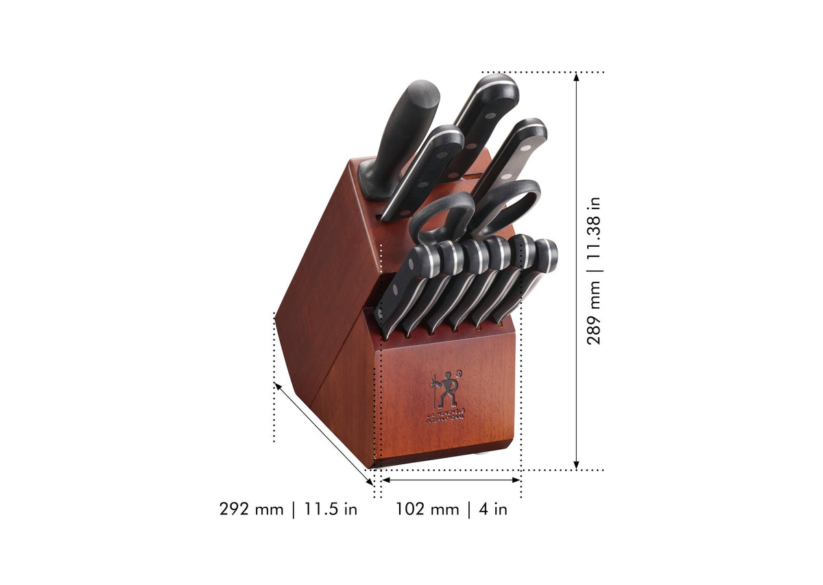 Henckels Solution 12-pc Knife Set with Block, Chef Knife, Paring Knife, Steak Knife, Grey, Stainless Steel