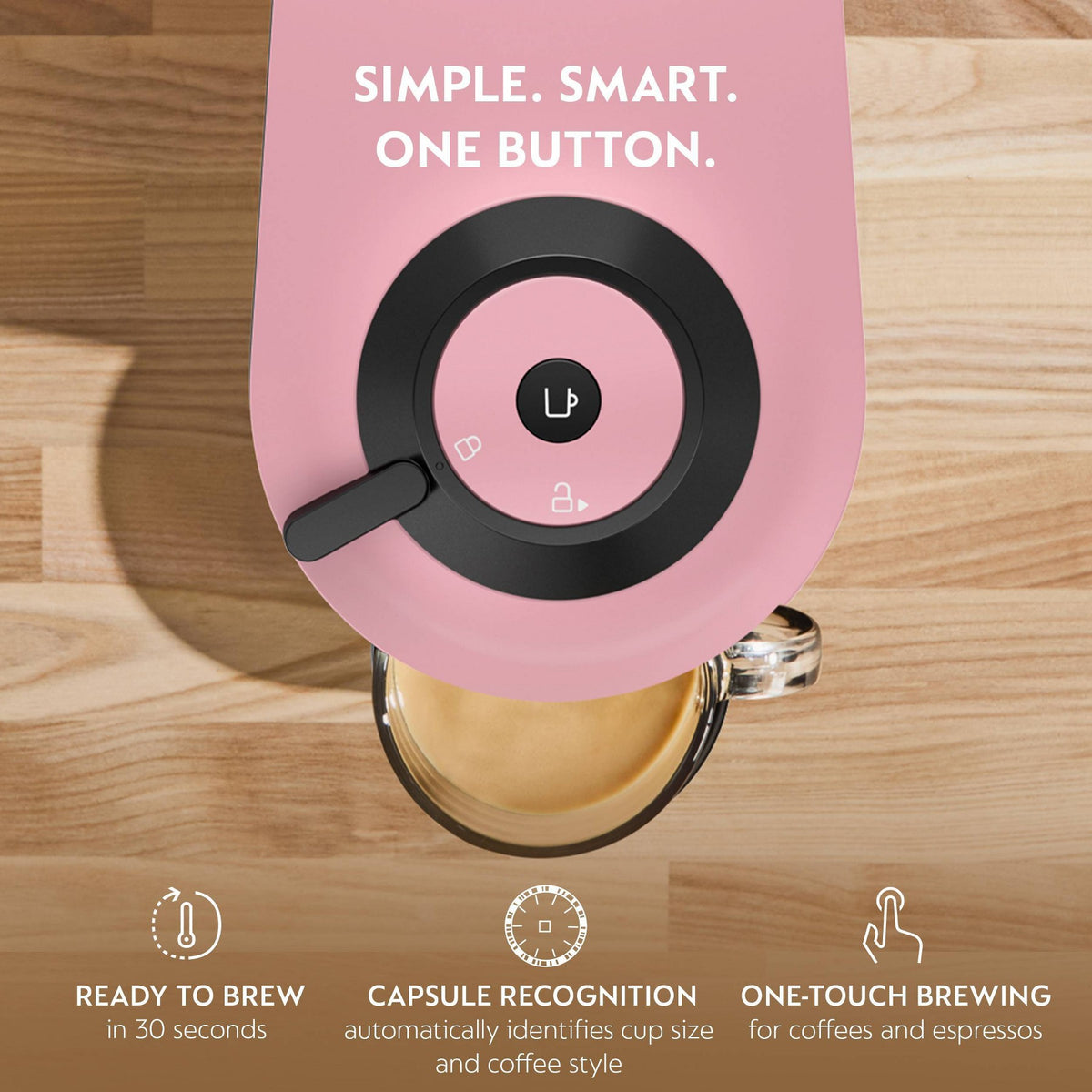 Nespresso Limited Edition Pop+ Pink Coffee and Espresso Machine with Pink Milk Frother by De'Longhi