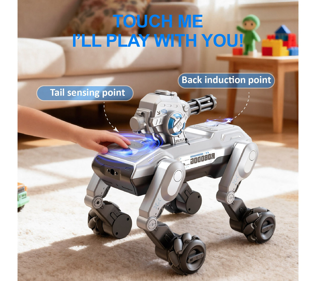 Intelligent Robot Dog Toy for Kids, Remote & Voice Control, Mecanum Wheels, Programmable Actions, Ages 6+