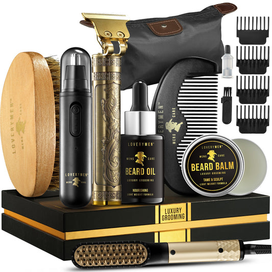 Fathers Day Gifts LoveryMen Beard Grooming Kit - 15pc Luxury Beard Care