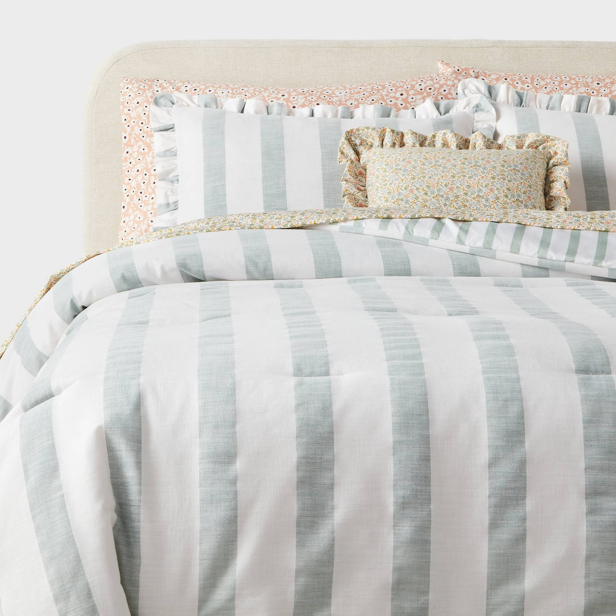 8pc Queen Cabana Striped Floral Comforter and Sheet Set - Threshold™