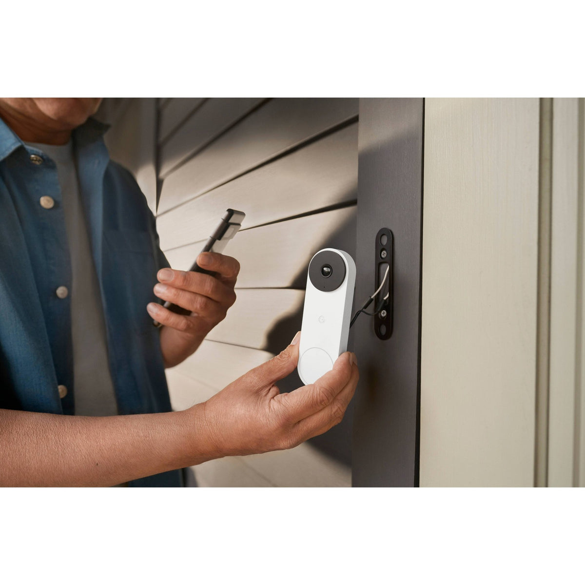 Google Nest Doorbell (Wired) 2nd Generation - Ash: Motion Activated, Night Vision
