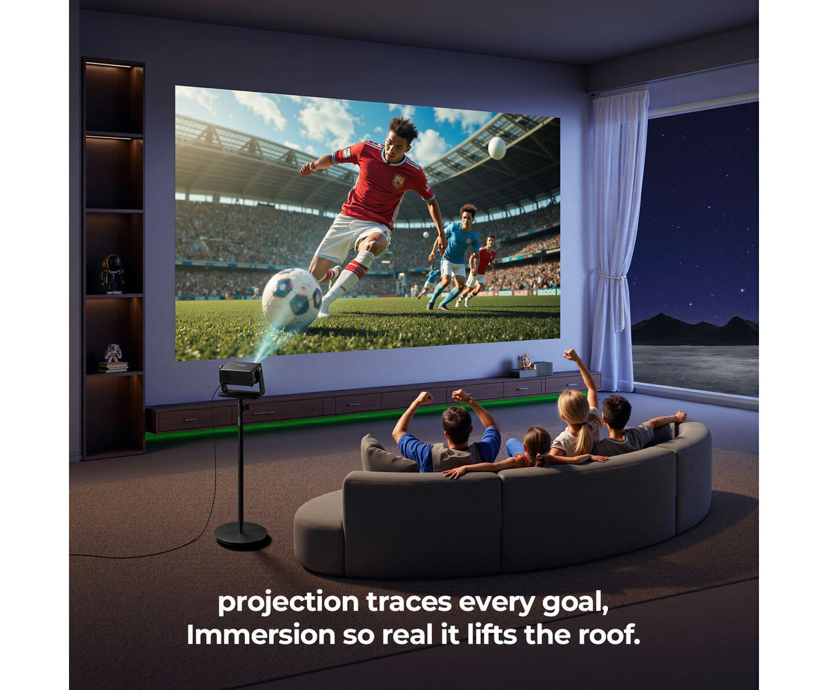 1080P Projector, Bluetooth Home Theater Movie Projector with Built-in Speaker, Compatible with Smartphone, HDMI, Fire Stick, PS5, Indoor & Outdoor Use