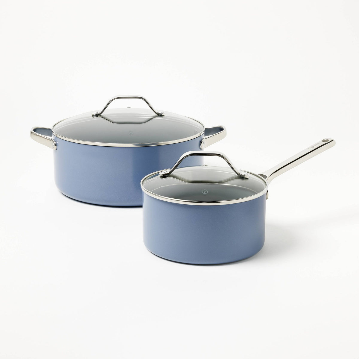 7pc Nonstick Ceramic Coated Aluminum Cookware Set Blue - Figmint™