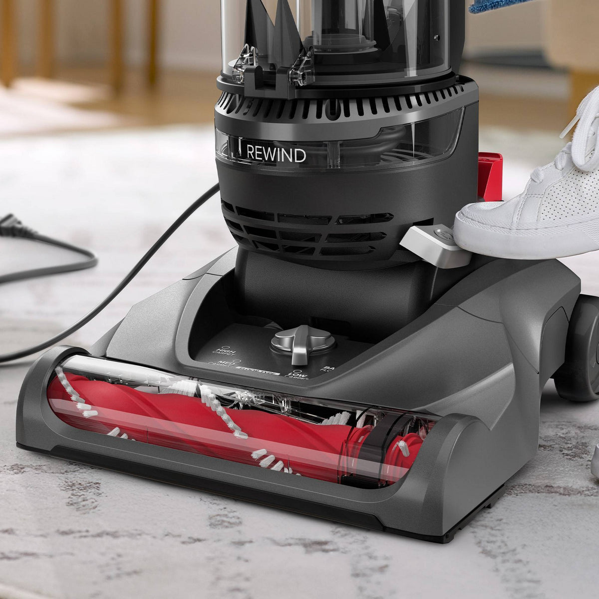 Hoover Pet Rewind Upright Vacuum UH77400V 11" Cleaning Path Gray/Red
